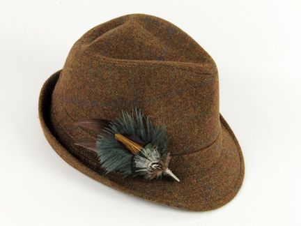 Country Style Brown Tweed Trilby Hat – The Feather Factory