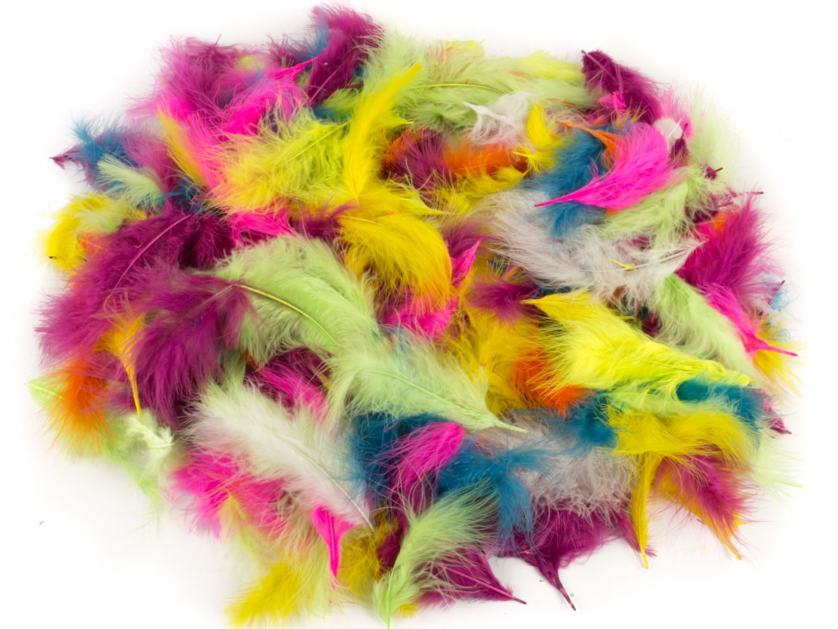 Turkey Marabout Craft Feathers Bright Mix (50g Pack)