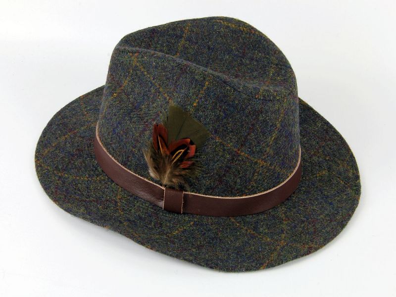 tweed fedora hat